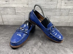 COACH Fortunata Signature C Loafers Women 5.5B Shoes Blue Patent Leather Slip On - Picture 1 of 19
