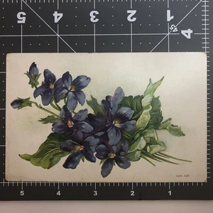 Antique Postcard Embossed Purple Flowers Unposted Printed in Germany - Picture 1 of 2