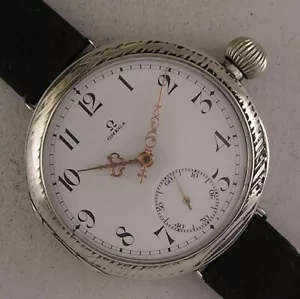 Reloj Pulsera Triple Firmado Todo Original Omega 1914 Plata Suizo Como Nuevo Reparado - Imagen 1 de 5