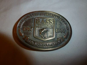 1992 BASS Belt Buckle 25th Anniversary -- Bass Anglers Sportsmen Society - Picture 1 of 5
