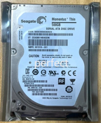 Seagate Thin HDD ST500LT012 500GB 5400RPM 16MB SATA 2.5" Slim 7mm Hard Drive - Image 1 of 4