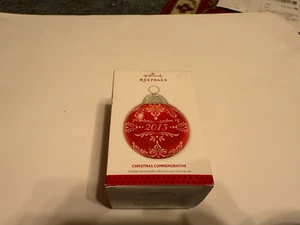 2013 Hallmark Keepsake Ornament Christmas Commemorative Red Glass Ball 1ST IN - Picture 1 of 1