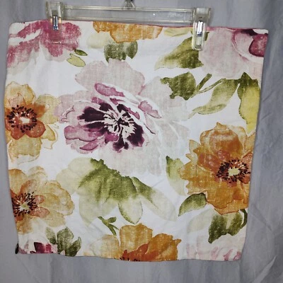 Pier 1 Flor Funda Almohada Acento Rosa Satinado Cremallera Sofá Silla Primavera Foto 1 de 4