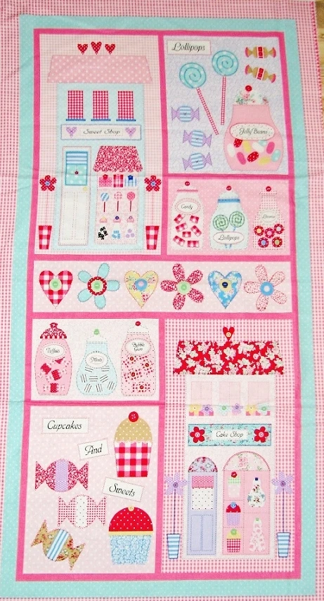 Sweet Shoppe Panel Baumwolle Steppstoff - 60 cm x 110 cm - Benartex