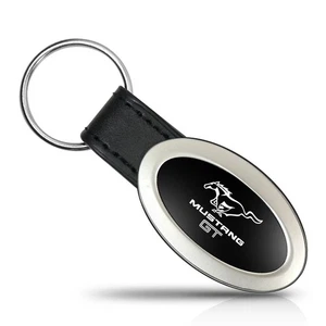 Oval Key Chain for Ford Mustang GT (Black) - Picture 1 of 3