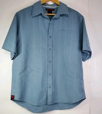 Tony Hawk Blue Striped Collared Button Up Down Shirt Size M  - Image 1 of 4