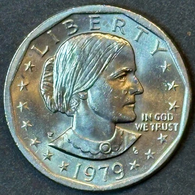 1979-P Susan B Anthony dólar borde ancho / fecha cercana / lote de 2 Foto 1 de 4