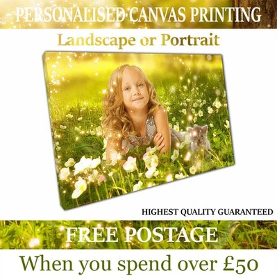 Personalised Framed Photo Canvas Print Custom Large Box Printing Ready to Hang - Image 1 of 4