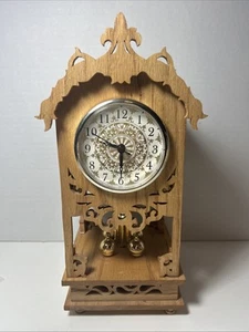Artisan Made Mantel Clock Gold Accents Original Battery Operated Time Keeper. - Picture 1 of 13