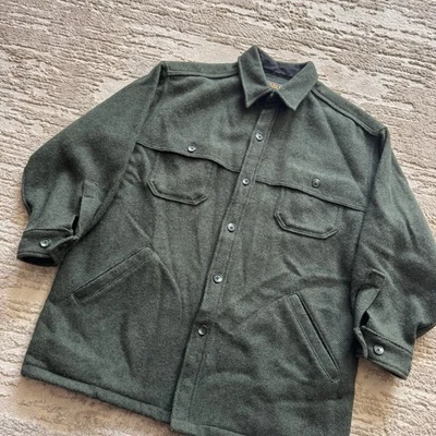Vintage John Rich & Bros Woolrich Mackinaw Chore US Wool Jacket Green Mens Large - Image 1 of 4