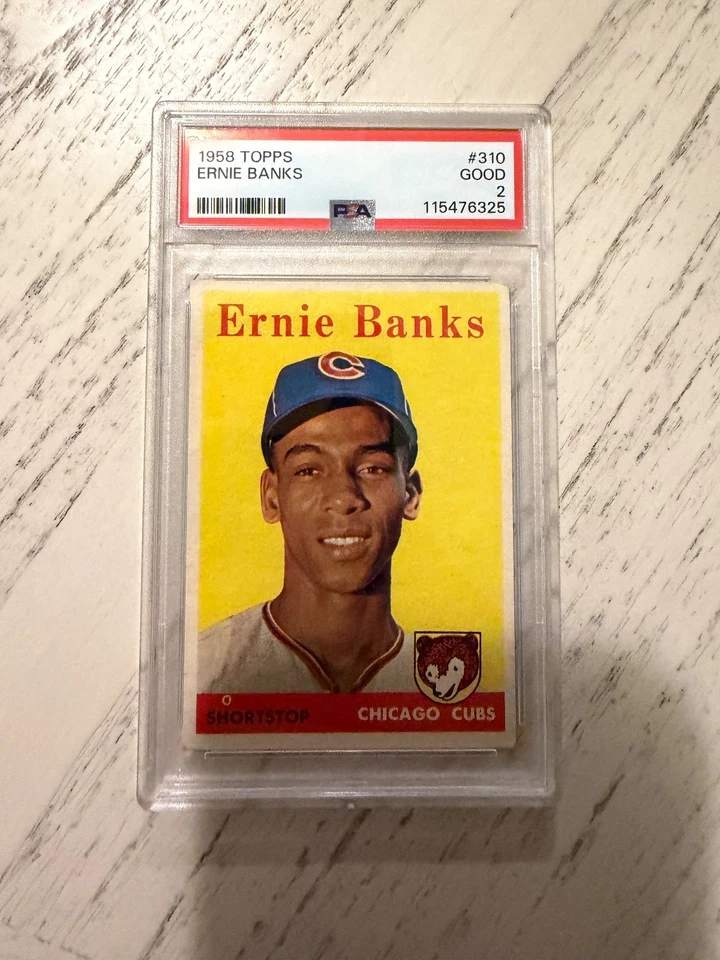 Ernie Banks 1958 Topps # 310 PSA 2 bueno Foto 1 de 2