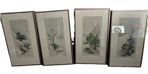 Vintage 1950’s 4 Season Watercolor Lithographs By Ling-Fu Yang Japanese Artist - Bild 1 von 9