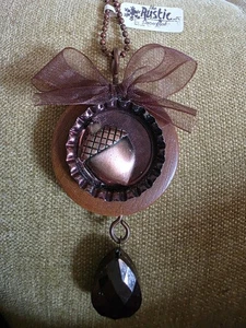 Handmade Reversible Fall/Halloween Necklace on adjustable Beaded Chain JEWELRY - Picture 1 of 4