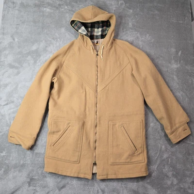 Vintage Pendleton Lobo Hooded Full Zip Wool Jacket Tan See Measurements *Flaws - Image 1 of 4