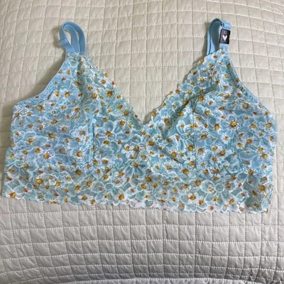 NWT Victoria's Secret XL Dream Angels PINK Lace Wireless Bralette Blue Lace - Image 1 of 3