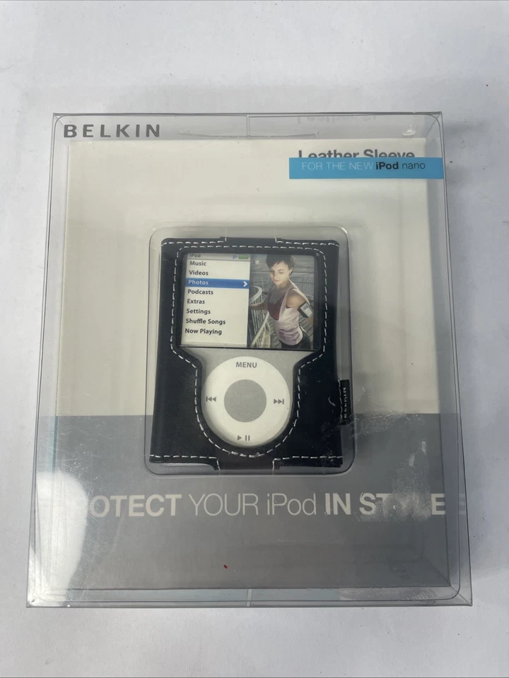 Belkin Black Leather Sleeve for iPod Nano 3g F8z204-blk