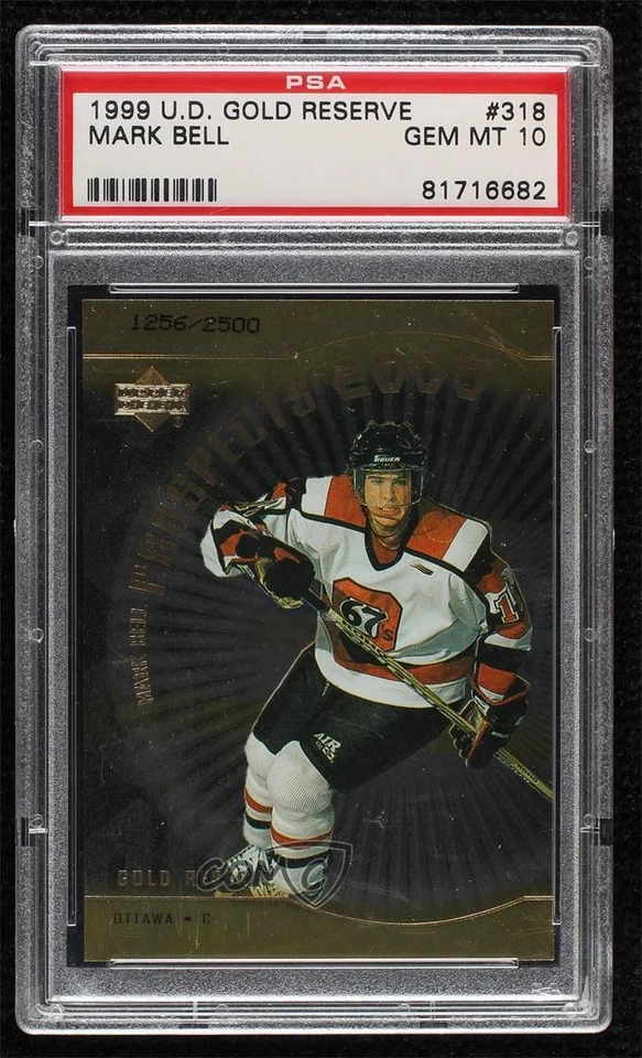 1999 Upper Deck Gold Reserve Prospects 2000 /2500 Mark Bell #318 PSA 10 GEM MT - Image 1 of 2