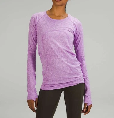Lululemon Swifty Tech manga larga talla 6 jaspeado magenta iluminado por la luna Foto 1 de 4