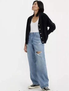Levi's Baggy Dad Barrel Leg Distressed Damenjeans Größe 29" gerissen 29" Schrittlänge - Bild 1 von 10