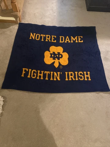 RARE Vintage Biederlack Notre Dame Reversible Blue /Yellow Acrylic Blanket 4.5x4 Cover