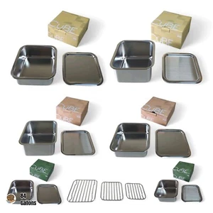 Juego de 6 contenedores de almacenamiento de alimentos de acero inoxidable CuBE + tapas y rejillas de 3 piezas - Imagen 1 de 13