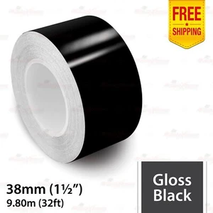 1.5" 38mm PinStriping Pin Stripe Tape Styling Decal Vinyl Sticker GLOSS BLACK - Picture 1 of 13