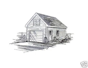 12 x 24 Mini Single Stall Motorcycle Garage / Yard Shed Building Plans - Picture 1 of 1