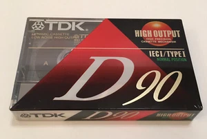 Cinta de casete de audio en blanco TDK D90 alta salida 90 minutos IEC1/TYPE1 nueva sellada - Imagen 1 de 3