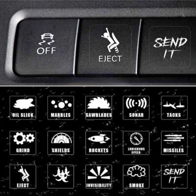 15Pcs Car Dashboard Button Switch On Off Sticker Decal Self-Adhesive Accessories — 第 1/4 张图片