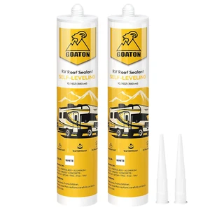 RV Roof Sealant Self -Leveling Caulk 2-Pack White-Waterproof, UV Resistant, Flex - Picture 1 of 9