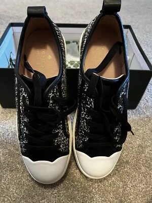 Kate Spade Avery Size 6.5 - 7 Black Tweed Low Top Sneakers Tennis Shoes Preppy - Image 1 of 4