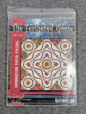 Juego de patrón de piezas de papel base Judy Niemeyer The Feathered Goose (60"x60") Foto 1 de 2