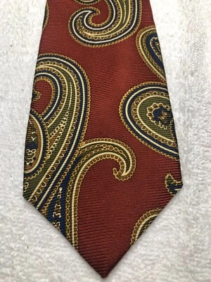 T HARRIS CORBATA HOMBRE BORGOÑA CON VERDE AZUL MARRÓN PAISLEY 3,5 X 60 Foto 1 de 4