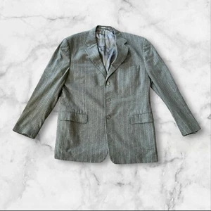 EUC Ralph Lauren Purple Label Made England Grey Flannel Chalkstripe Jacket 46L - Picture 1 of 13