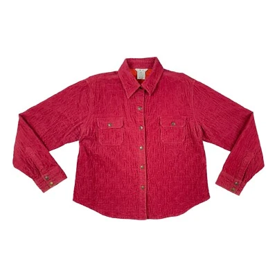 Chaqueta de Pana Acolchada Vintage Talla XL Y2K CAbi Algodón Rojo Desteñido Foto 1 de 4