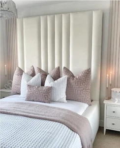 Luxury Sleigh Bed – Bed Frame 80” Liner Floor Standing Headboard | Ottoman Bed - Picture 1 of 7