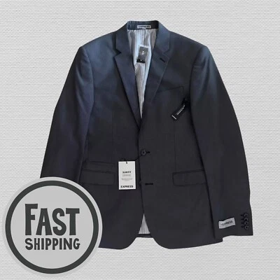 Blazer abrigo deportivo EXPRESS Photographer calce ajustado para hombre chaqueta de dos botones 38R gris Foto 1 de 4