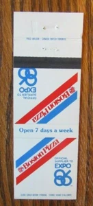 Vancouver 1986 Feria Mundial Matchbook Cubierta: Boston Pizza Cubierta Vacía -E2 - Imagen 1 de 1