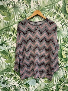 Roman grey and pink animal print round neck jumper size 14 - Picture 1 of 7