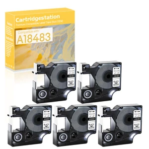 5PK Fits for Dymo Rhino 6000 A18483 IND Permanent Polyester Label Tape 1/2 in - Picture 1 of 11