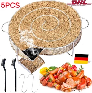 Kaltrauchgenerator Räucherschnecke mit Bürste Haken Edelstahl Rauchgenerator DE - Bild 1 von 11