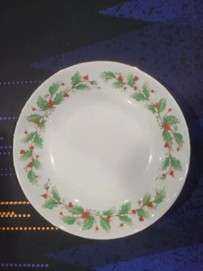 China Pearl Fine China Servierschale Goldrand 4er Set. Noel - Stechpalme & Beeren - Bild 1 von 3