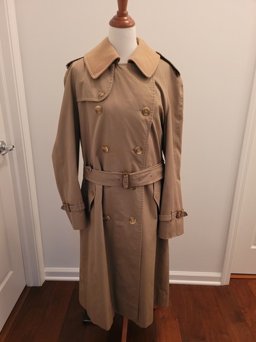BURBERRY'S VINTAGE Trench Cappotto Uomo Classico Foderato Lana Cintura Taglia 44 Lungo Cachi