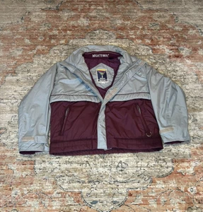 Vintage Mighty Mac Gray and Plum Puffy Jacket Size 40 - Picture 1 of 7