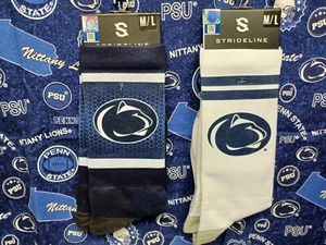 Penn State Nittany Lions Mens' Classic Crew Socks - 2 Pairs - White and Navy - Picture 1 of 6