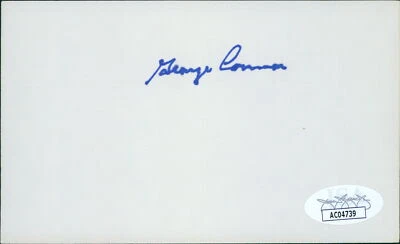 George Connor Chicago Bears Signed 3x5 Index Card JSA Authenticated - Image 1 of 2
