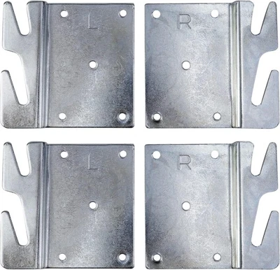 Placas de gancho de riel de cama de madera de alta resistencia de 4 piezas - Repuesto de soporte de marco con tornillo Foto 1 de 4