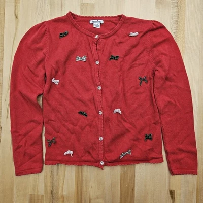 Cárdigan de algodón tejido con botones lazo navideño Hartstrings niñas 10 12 de colección Foto 1 de 4