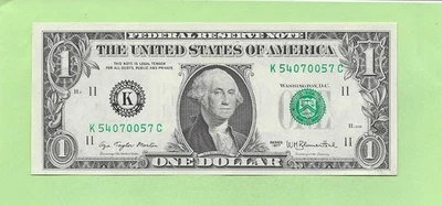 1977 ..UNCIRC $1  K 5407 0057 C  .... 1977  $1  K-C     NICE NOTE      FRN - Image 1 of 2