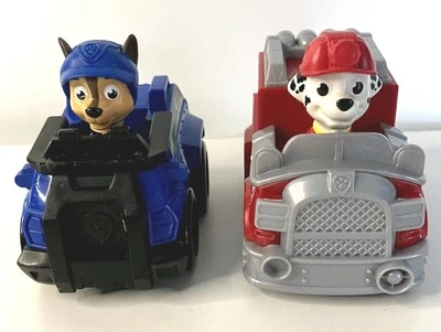 Set of 2 Paw Patrol Vehicles Marshall Fire Truck & Chase Police Car Spin Master - Image 1 of 4
